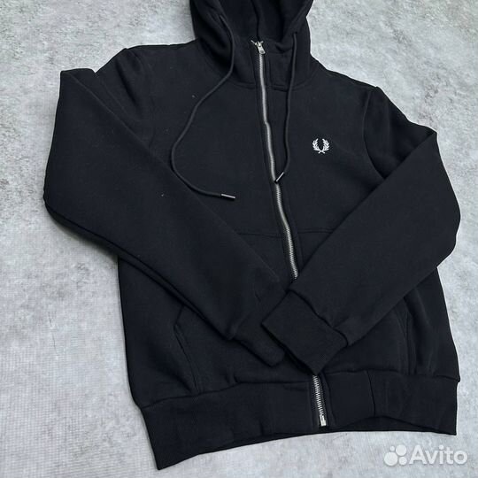 Зип худи Fred Perry утепленная черная белая