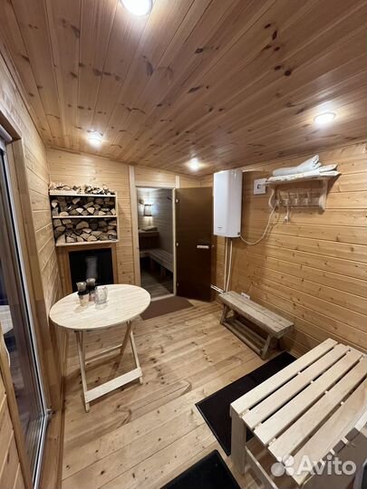 Баня на дровах с домиком