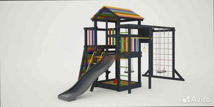 Детские площадки домики качели горка