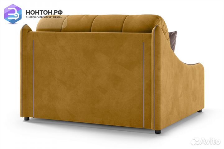Диван аккордеон Эско горчичный / коричневый