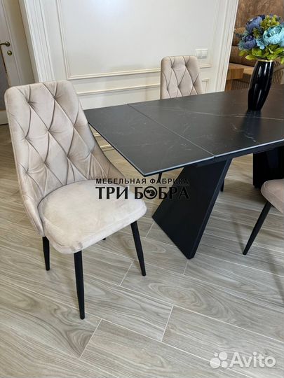 Обеденный стол керамогранит и стулья
