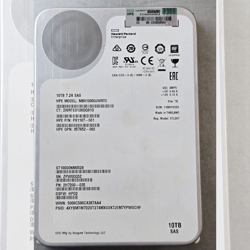 [ST10000NM0528] Hdd Hpe 10tb Sas 7.2k 3.5" St10000nm0528