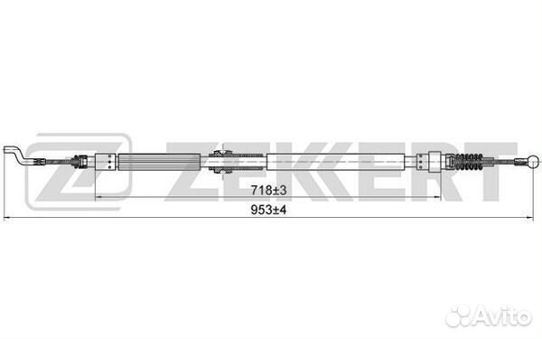 Трос стояночного тормоза задн. лев./прав. VW