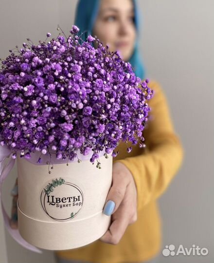 Гипсофила в коробке / букет гипсофилы