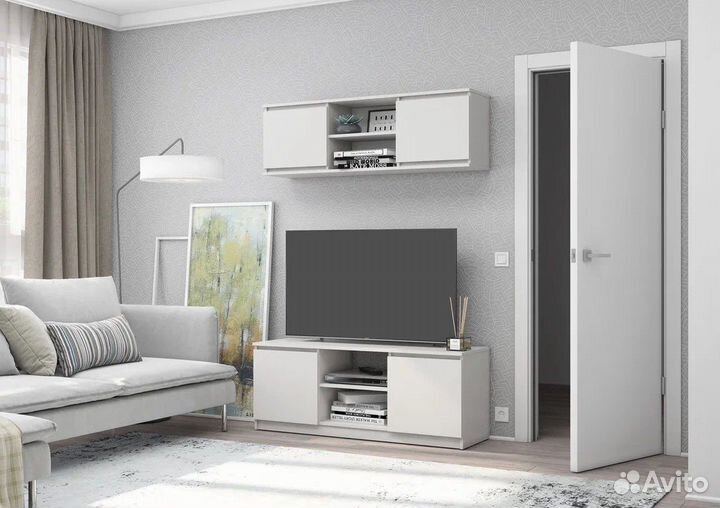 Полка навесная белая