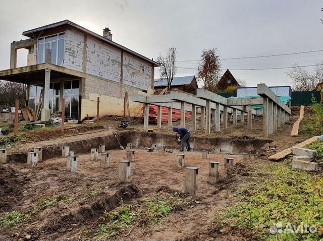 Фундамент на железобетонных сваях
