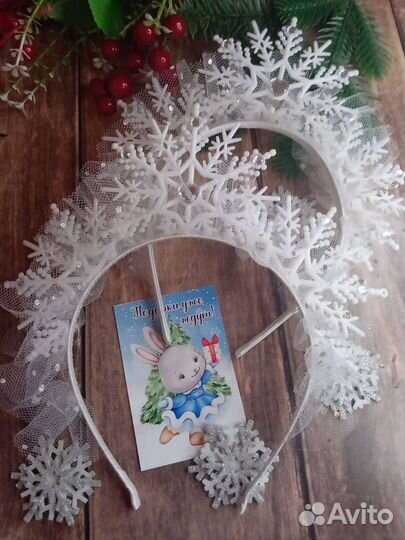 Ободок для девочки снежинки и тд