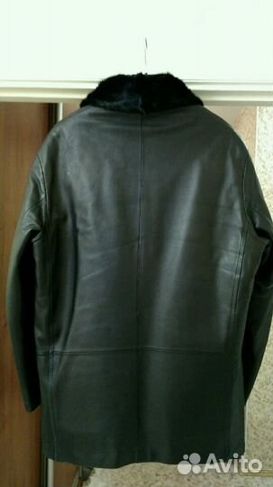 Кожаная куртка мужская б/у с меховой подстёжкой(му
