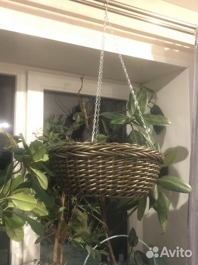 Кашпо подвесное из ротанга