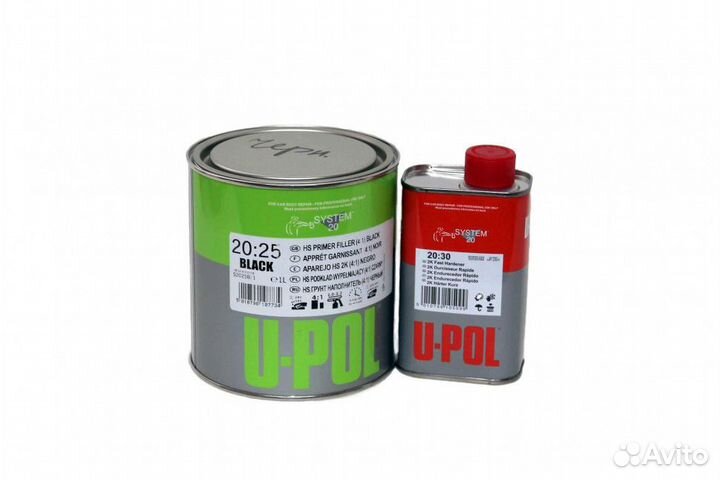 U-POL Грунт 4+1 UHS Черный 1л S2025B/1+0,25л S2030