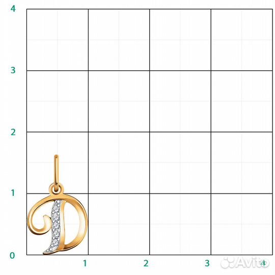 Золотая подвеска буква Д арт п-1041