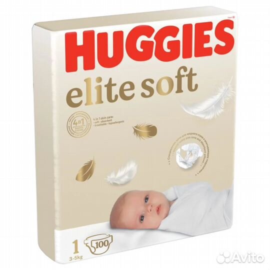 Подгузники Huggies Elite Soft 1 (3-5 кг) 100 шт
