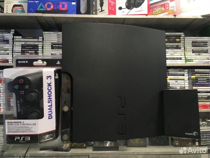 Sony PS3 Slim 160гб + Внешний ж/д 500гб