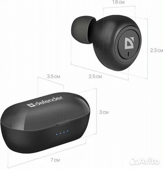 Bluetooth гарнитура Defender Twins 638 Black