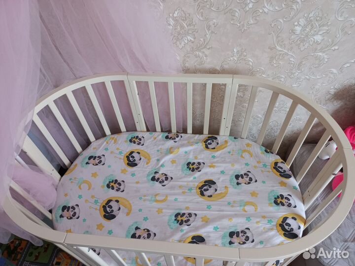 Кроватка круг/овал трансформер с маятником