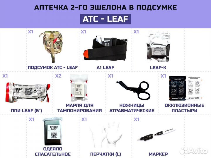 Аптечка 2 эшелона в отрывном подсумке атс