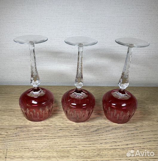 Бокал фужер цветное стекло хрусталь гдр Германия