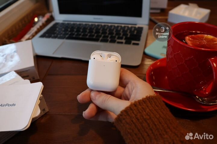 Airpods 2 (новые, ростест, бонус чехол)