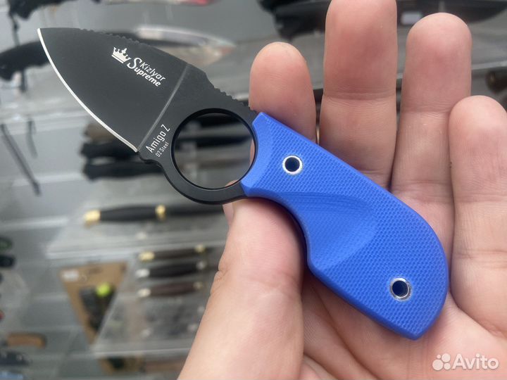 Шейный нож Amigo Z Black Titanium Kizlyar Supreme