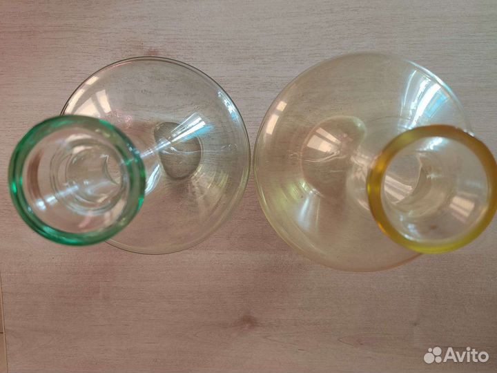 Кружка зелёное стекло и вазы СССР