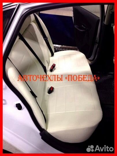 Чехлы Nissan Almera g11 g15 из экокожи бежевые