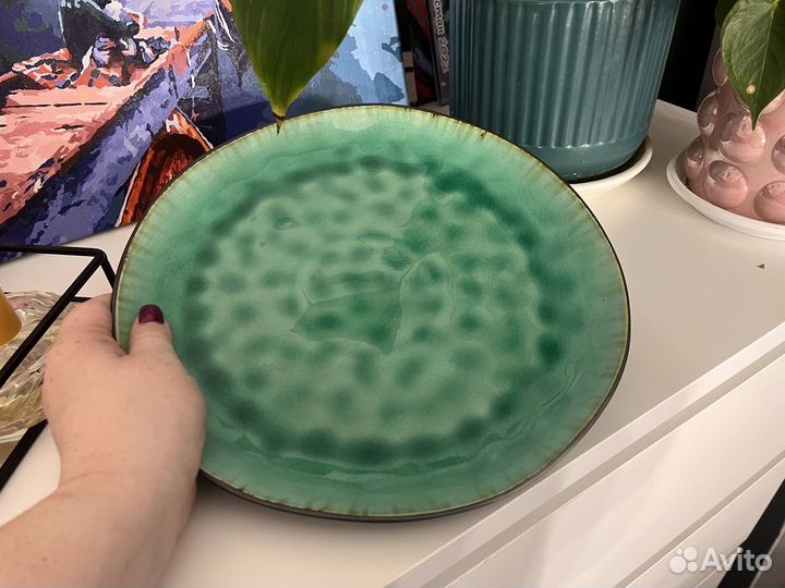 Тарелка зеленая 27 см
