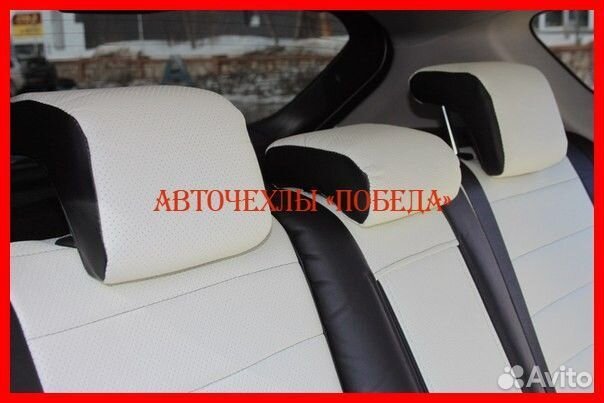 Чехлы Mazda 3 BK BL из экокожи чёрно-белые Классик