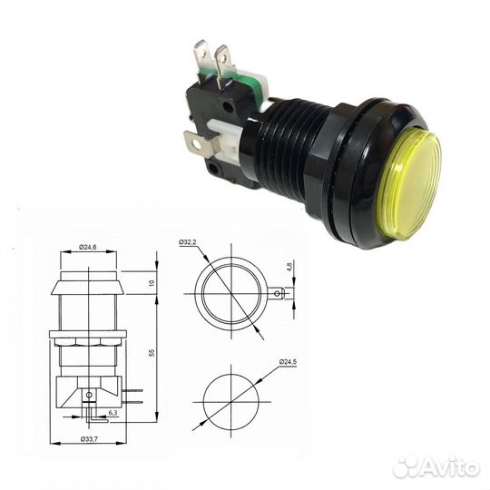 1 шт Кнопочный переключатель gmsi-7B-C 5 А 250 В с