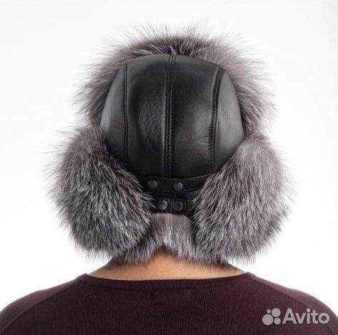 Ушанка кожа лиса мужская