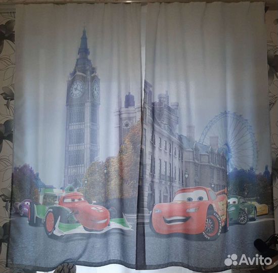 Детские шторы Молния Маквин 190 на 80см 2 шт