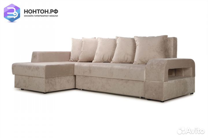 Диван угловой еврокнижка Марго бежевый