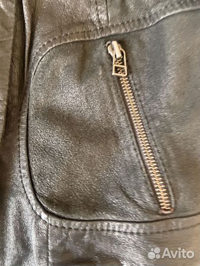 Кожаная куртка бомбер zara 46 48 р-р