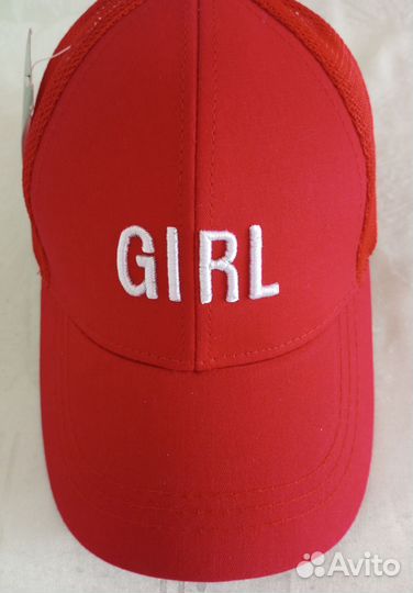 Бейсболка красная Girl 50-52 см, новая