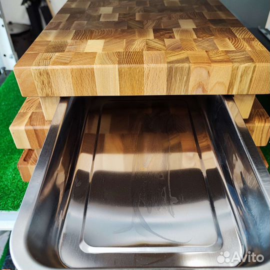 Доска разделочная торцевая 36*29 см. с поддоном