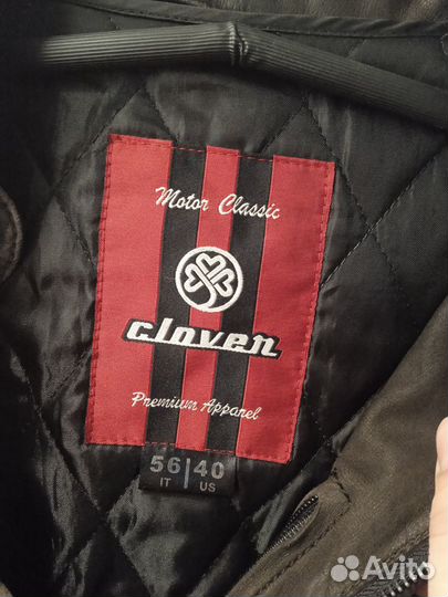Замшевая коричневая мужская мотокуртка «Clover»