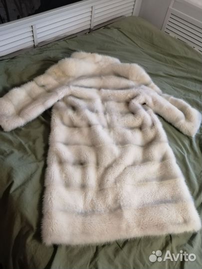 Шуба норковая 42 44 поперечка белая