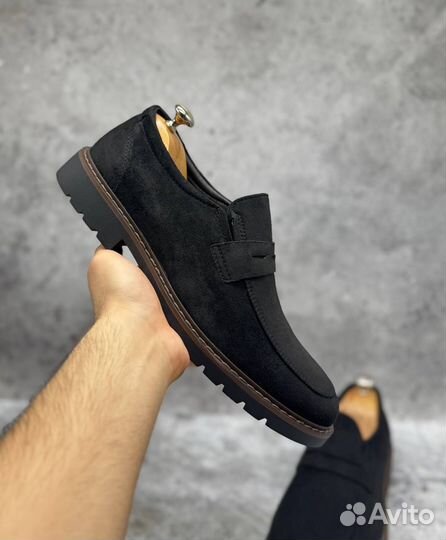 Лоферы туфли мужские замшевые