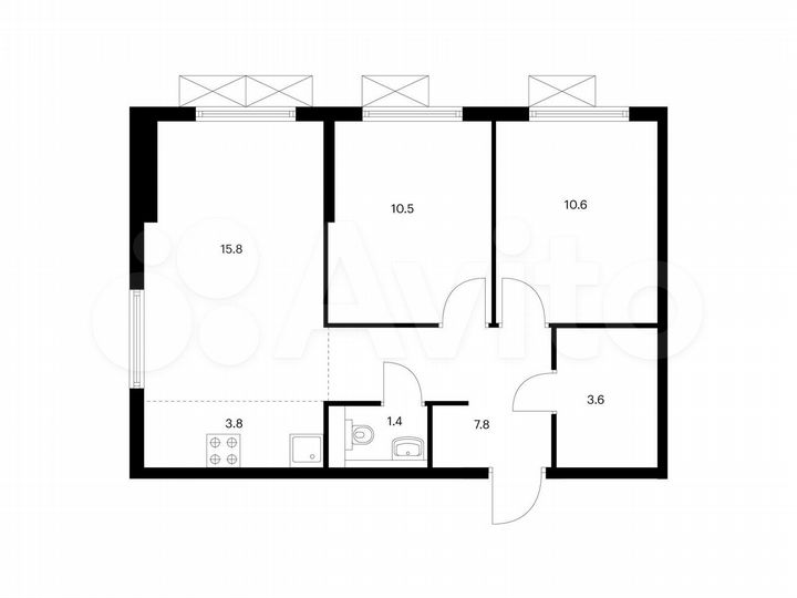3-к. квартира, 53,5 м², 9/9 эт.
