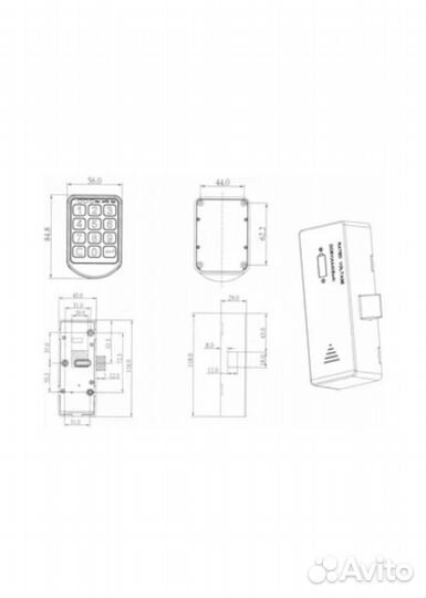 Замок электронный для мебели и ящиков PW-012 M
