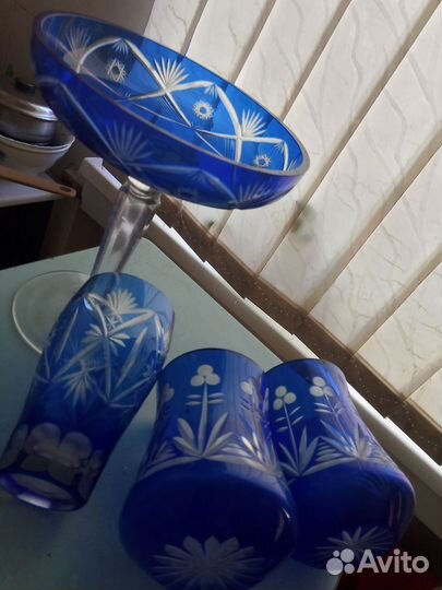 Креманка фруктовница стакан цветной хрусталь