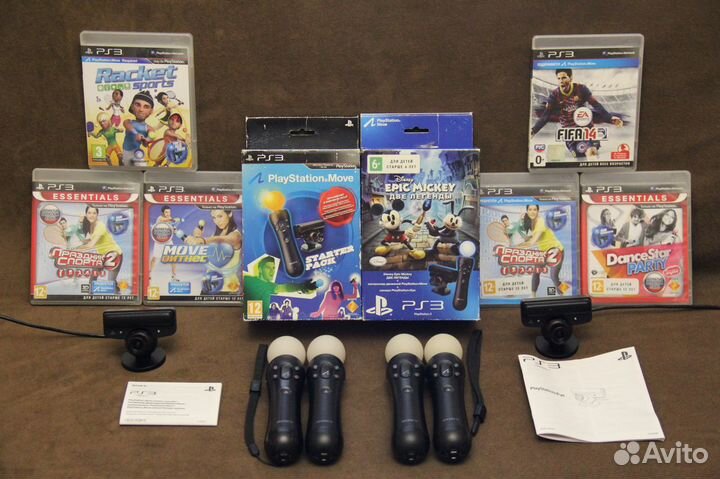 Набор PS Move + PS Eye +игра. Совместимы с PS3/PS4
