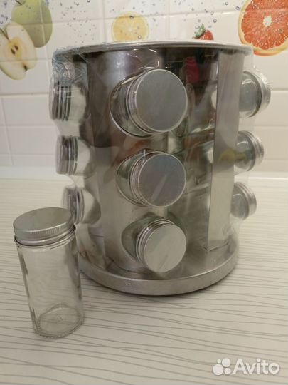 Набор банок на вращающейся подставке 12 шт