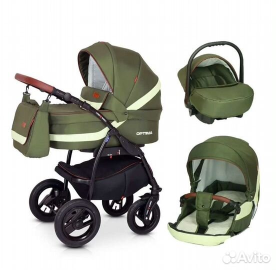 Коляска Verdi optima 3 в 1, зелёная