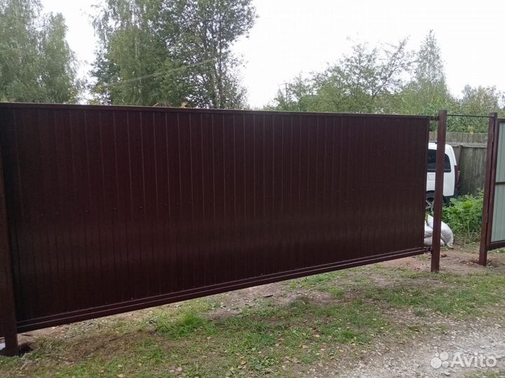 Откатные ворота под ключ с доставкой и установкой