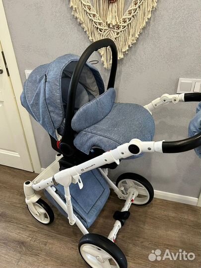 Коляска adamex 3 в 1 Лучиано джинса