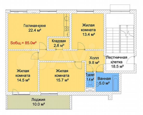 2-комнатная квартира 85 кв.м. - bn.ru