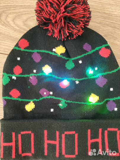 Шапка с огоньками (разноцветными лампочками)