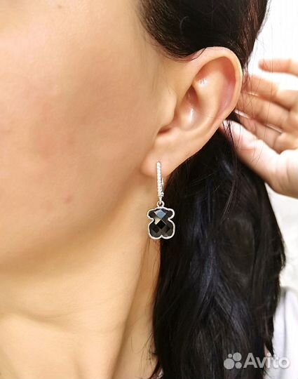 Серьги с мишкой tous керамика