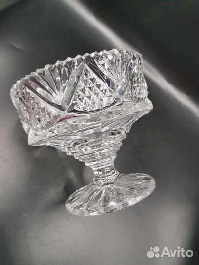 Конфетница с крышкой Бонбоньерка Хрусталь СССР