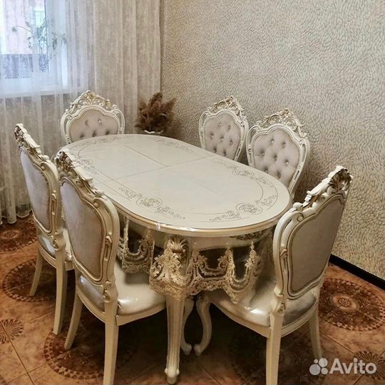 Стол роза 160/200 мини шейх с пуговицей